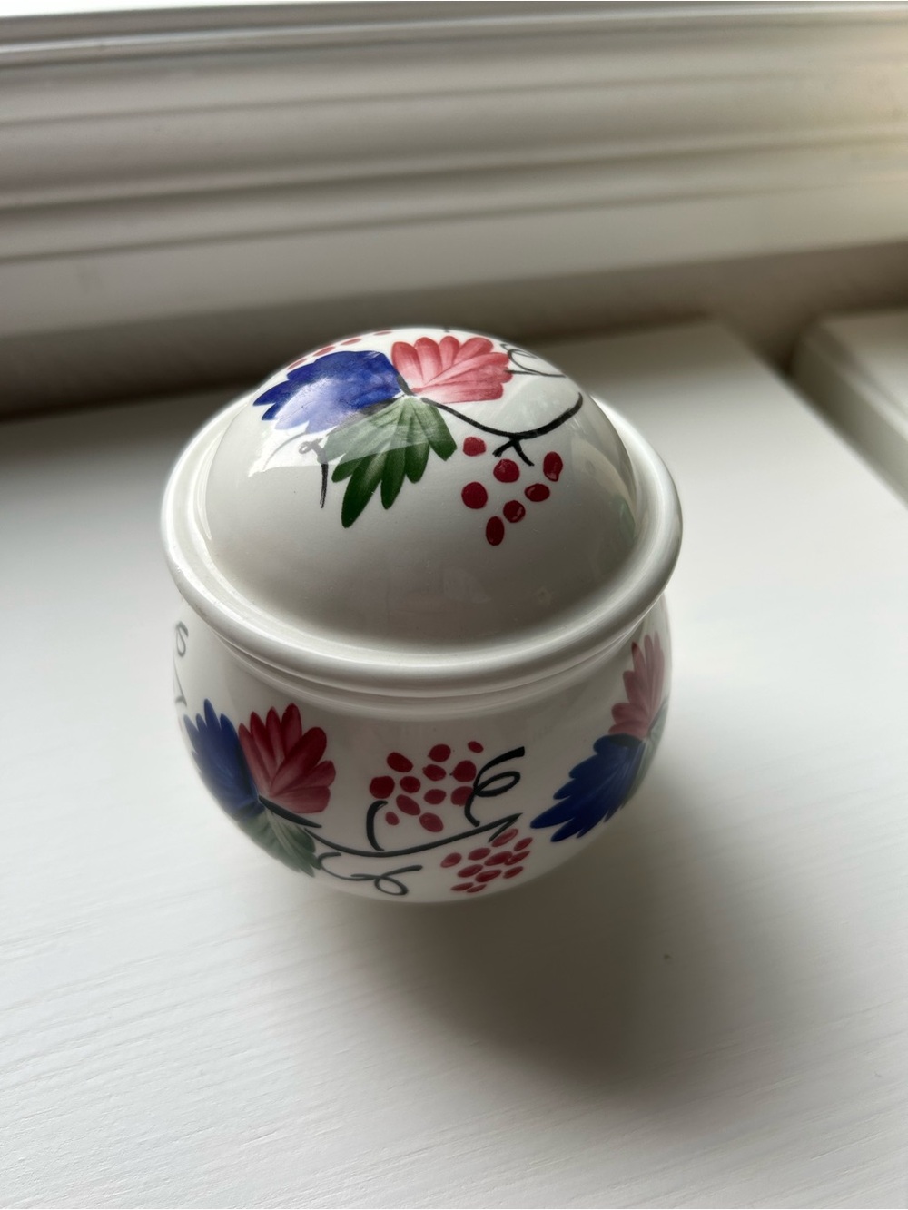 Portmeirion - Hand-Painted Floral Ceramic Sugar Jar